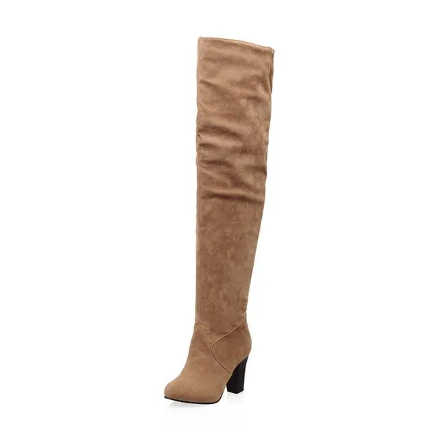 Fall winter high heels knee-high Boots