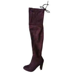 Faux Suede Sexy Slim Thigh High Boots