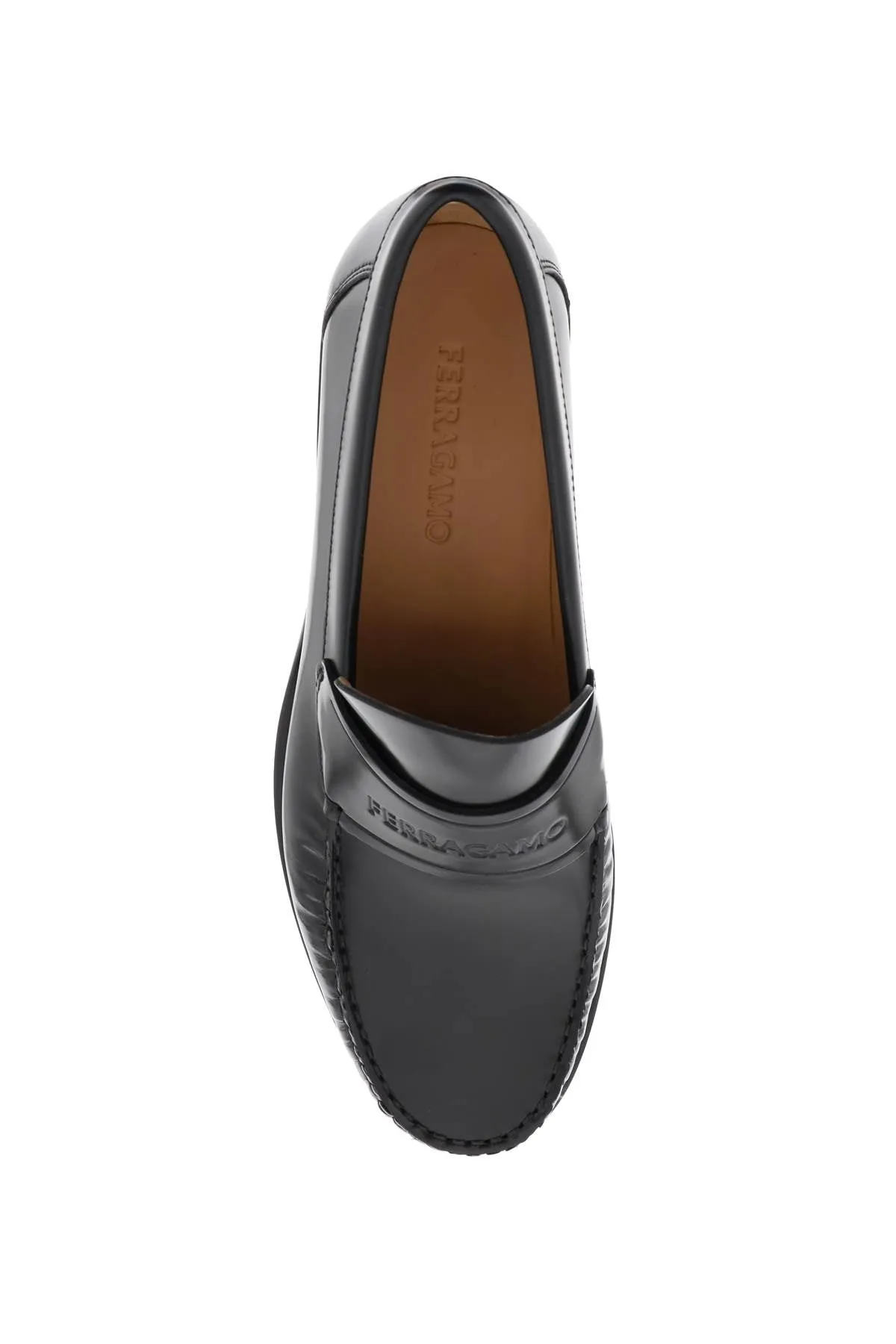 Ferragamo Luxury Embossed Leather Moccasins - EEE Width