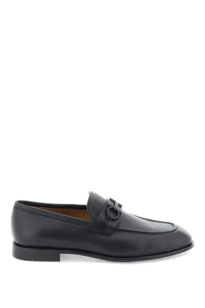 Ferragamo Men's Black Gancini Hook Loafers