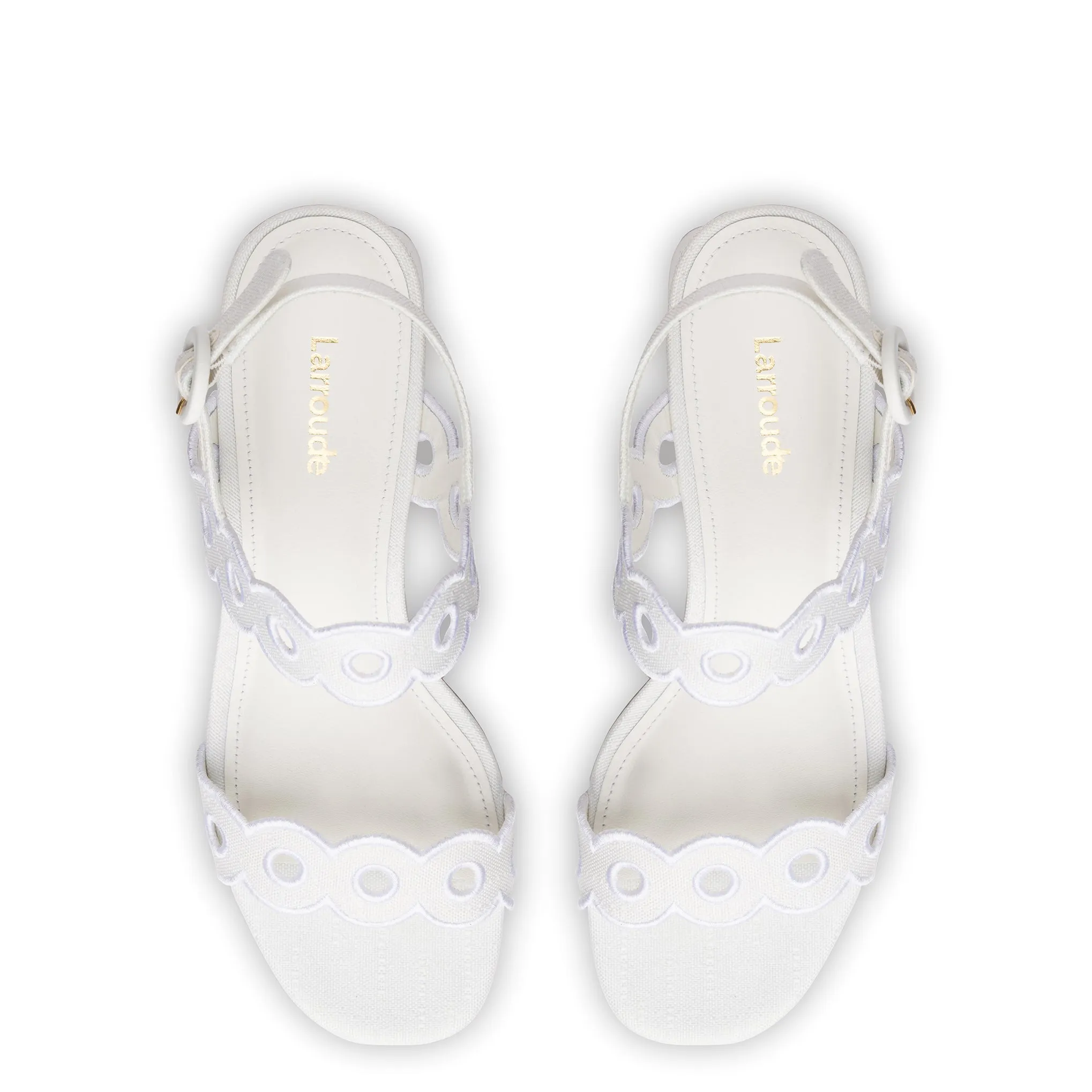 Florence Broderie Sandal In White Raffia