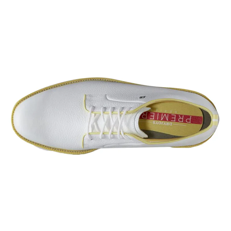 FOOTJOY Pastels Lace Men's Spikeless Shoes (White/White/Yellow)