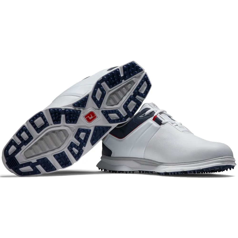 FootJoy Pro SL Waterproof Spikeless Shoes - White/Navy/Red