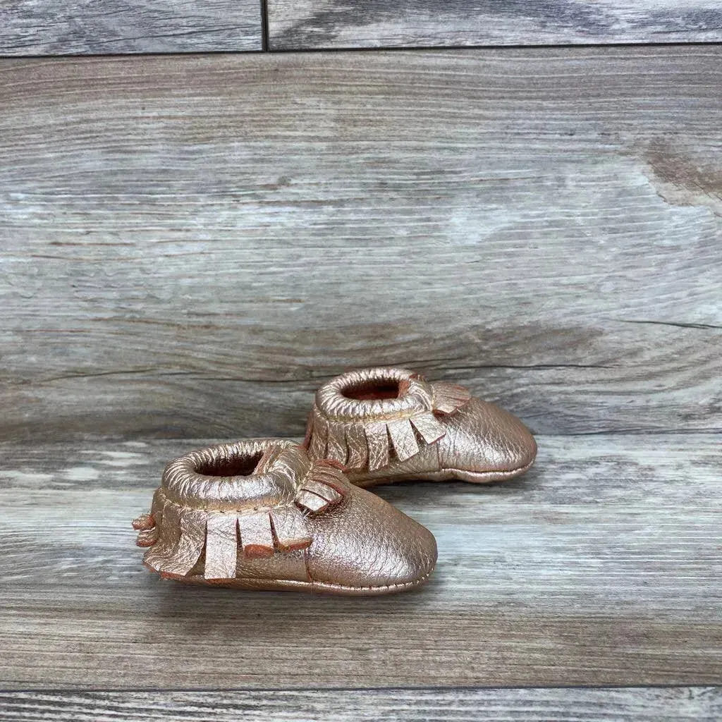 Freshly Picked Metallic Fringe Moccasins Size 0