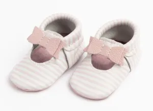 Freshly Picked Pink Stripe Ballet Flat Bow Soft Sole Moccasins