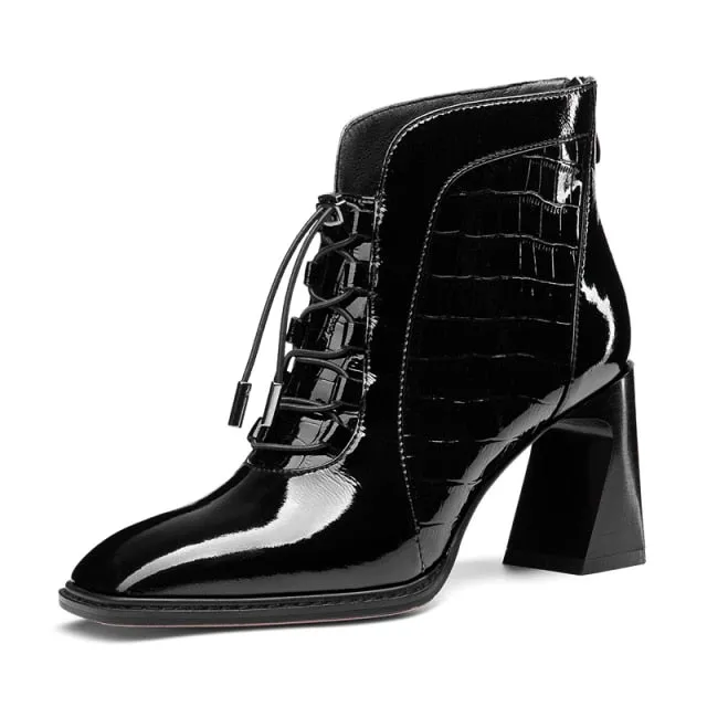 GatorLuxe Exotic Pointed Toe Zipper Ankle Boots