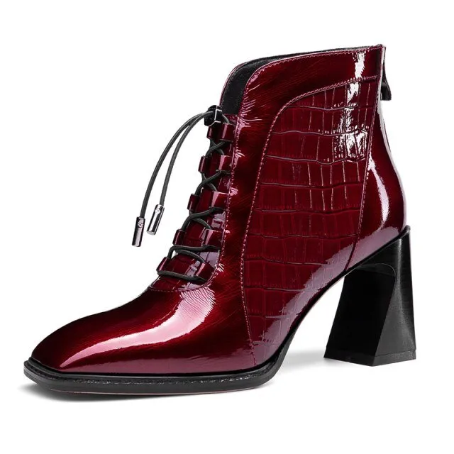 GatorLuxe Exotic Pointed Toe Zipper Ankle Boots