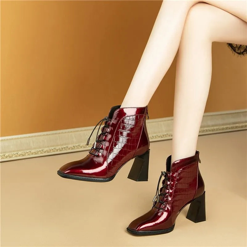 GatorLuxe Exotic Pointed Toe Zipper Ankle Boots