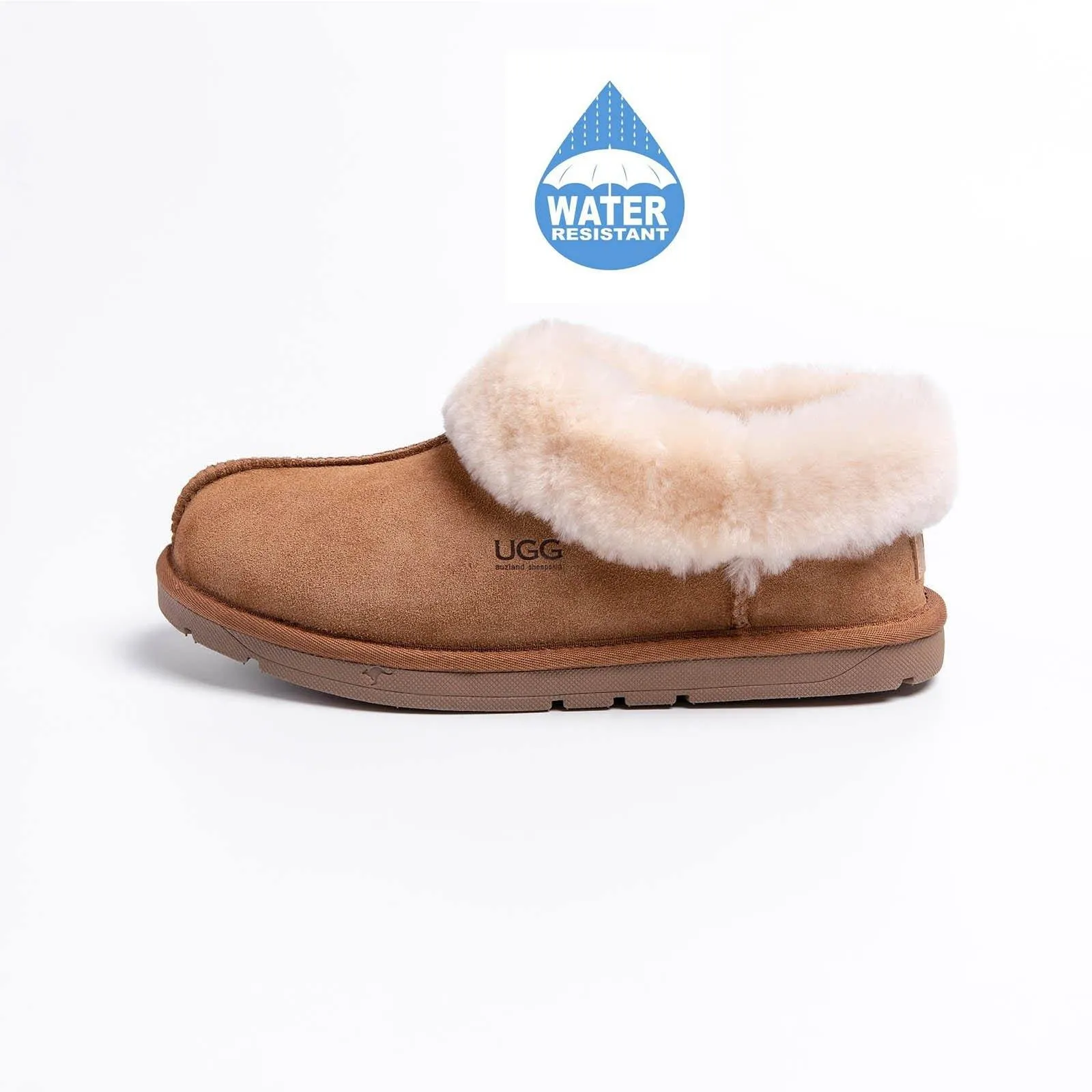 Genuine Merino Sheepskin Ankle Non-slip Home Slipper