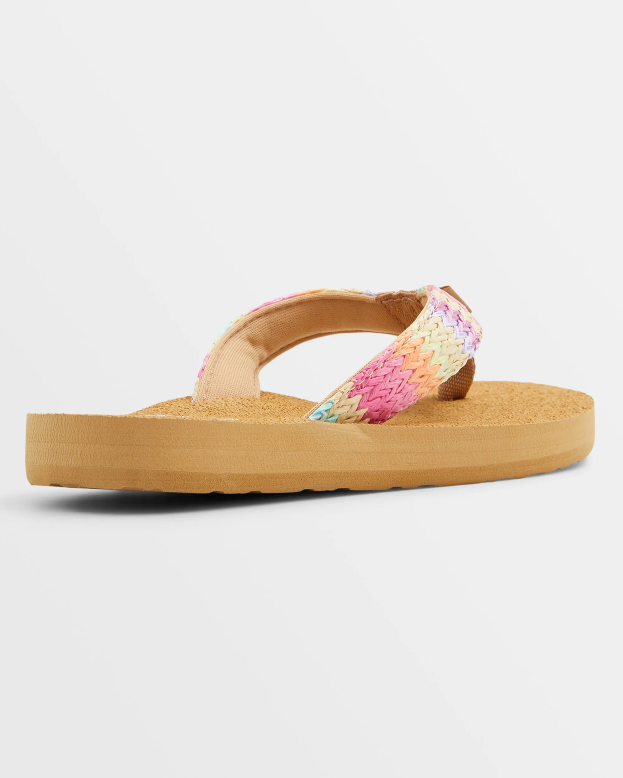 Girls Porto Raffia Sandals - Pink/Raspberry