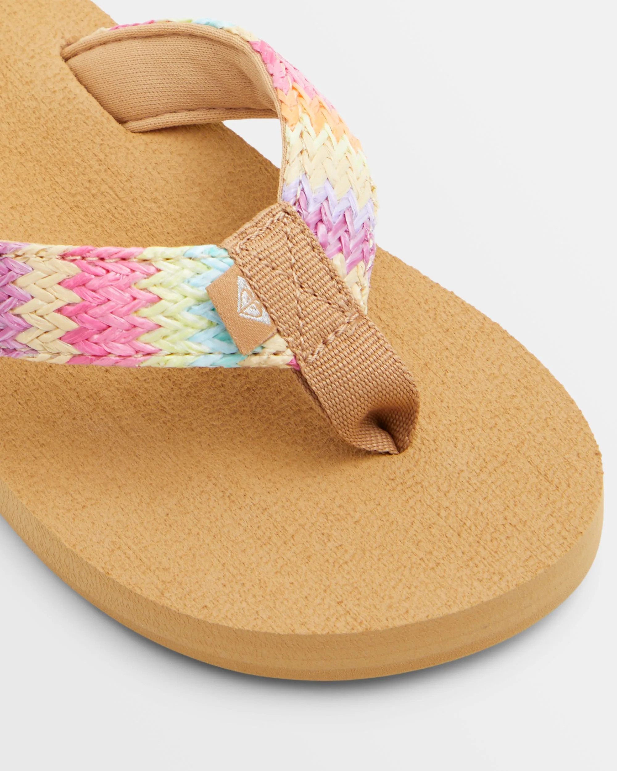 Girls Porto Raffia Sandals - Pink/Raspberry