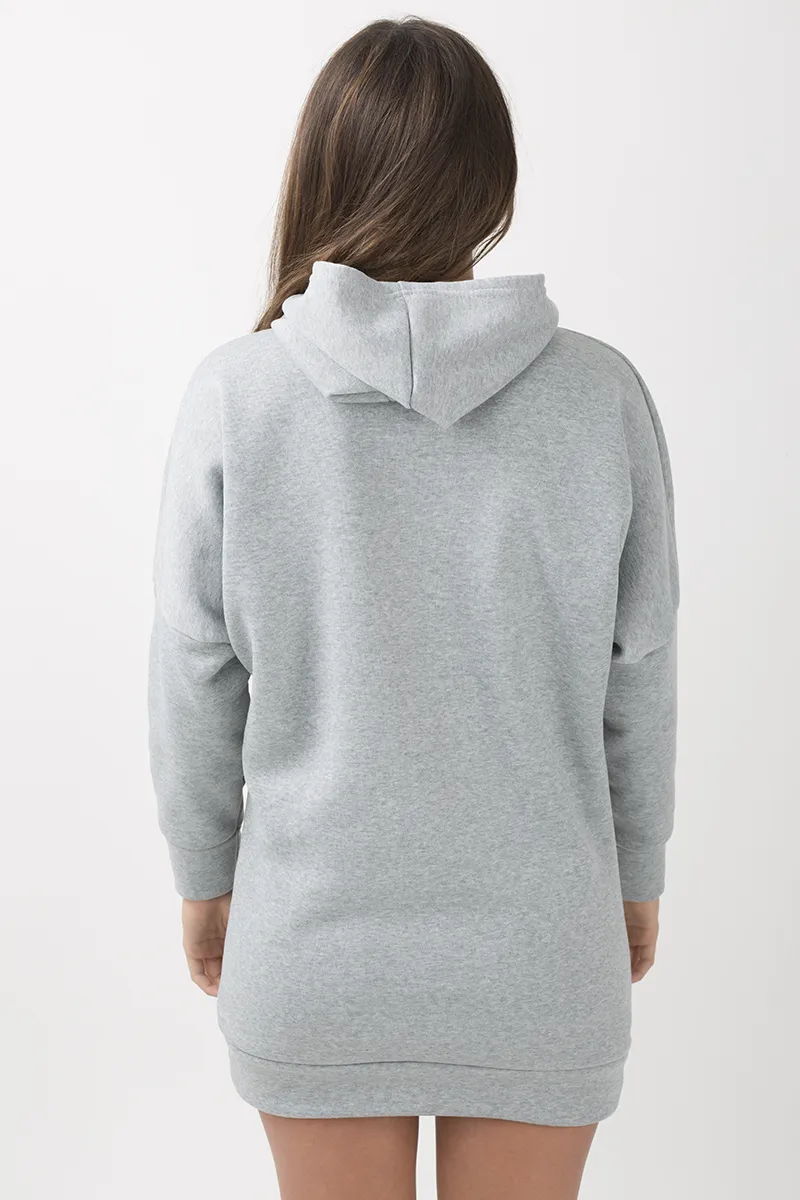 Grey 'Heritage' Graphic Print Oversized Hoodie - Violet