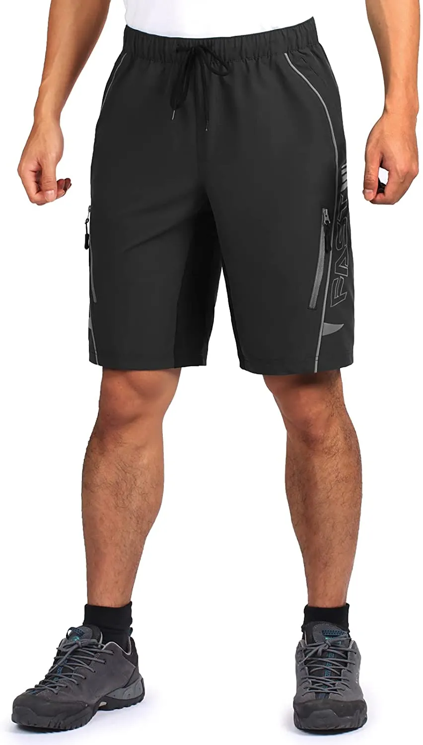 Hiauspor Hiking-Shorts-Mens-Casual-Shorts-Cycling-MTB-Mountain-Bike-Shorts with 2 Zipper Pockets