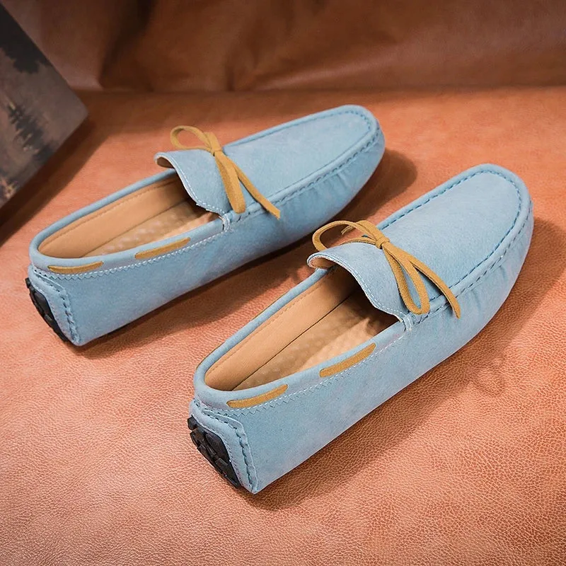 Hnzxzm Sky Blue Men Leisure Moccasins Loafers Fashion Italy England Gentleman Casual Walking Shoes Large Size 35-48 Moccasin