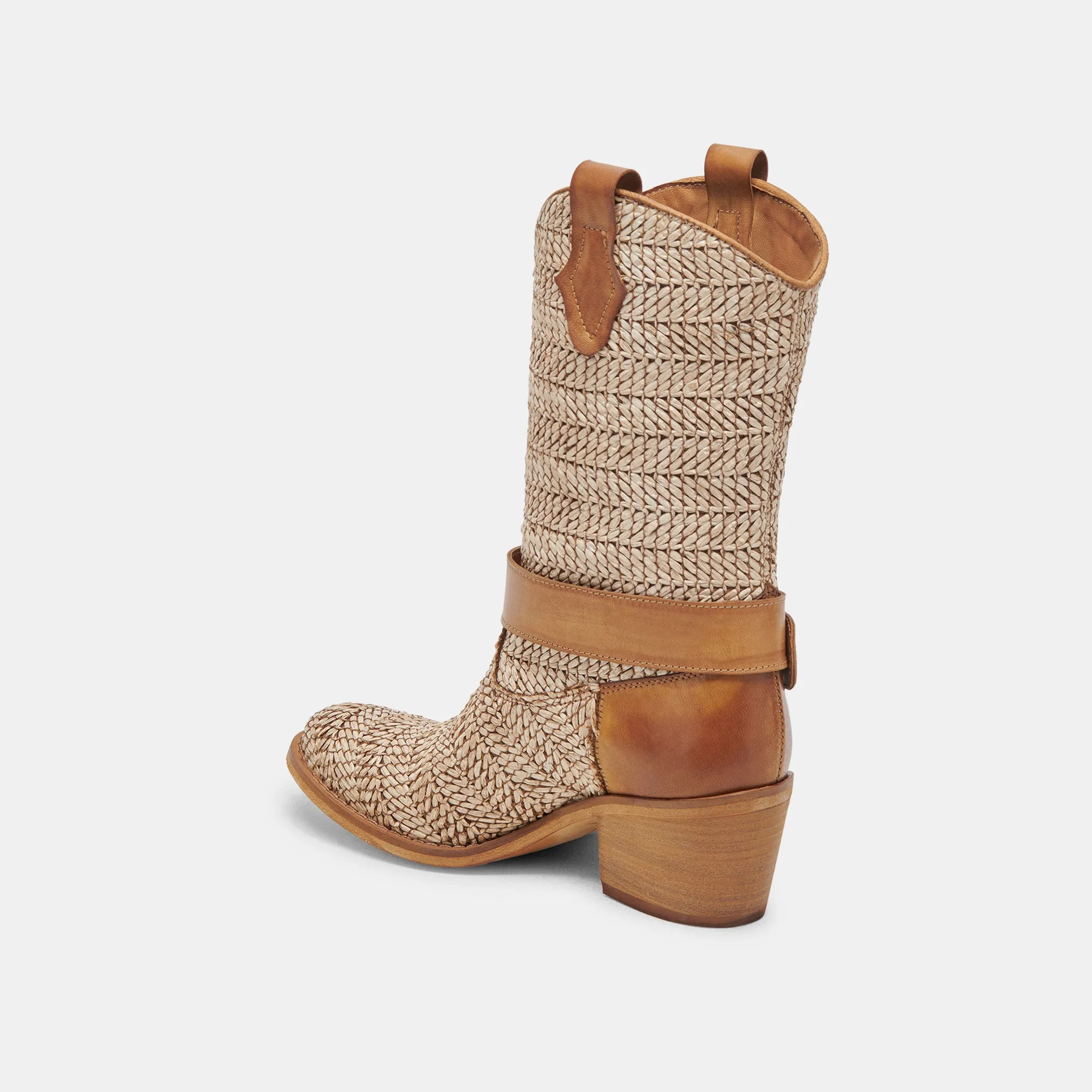 HOSS BOOTS BROWN MULTI RAFFIA