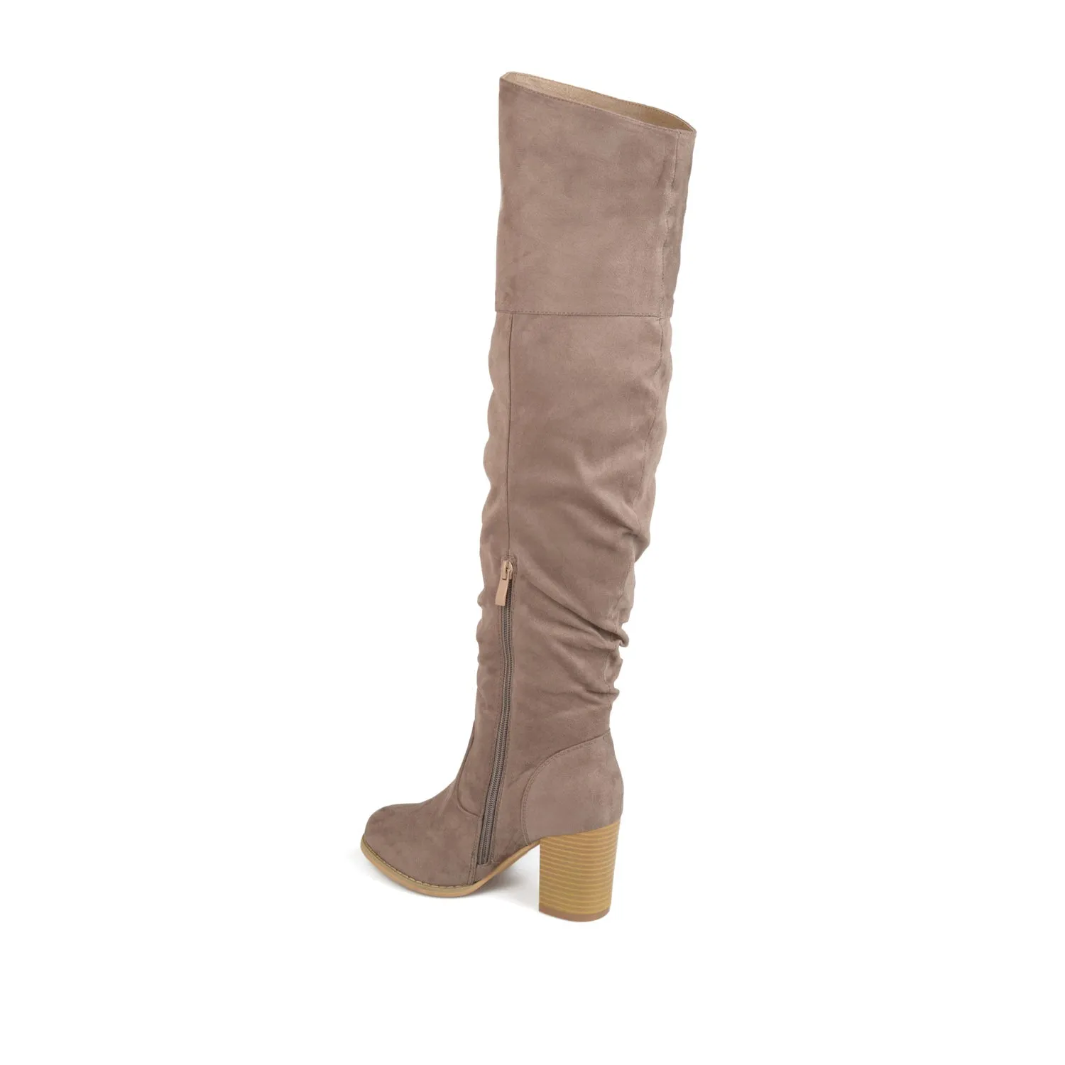 KAISON THIGH HIGH BOOTS IN FAUX SUEDE