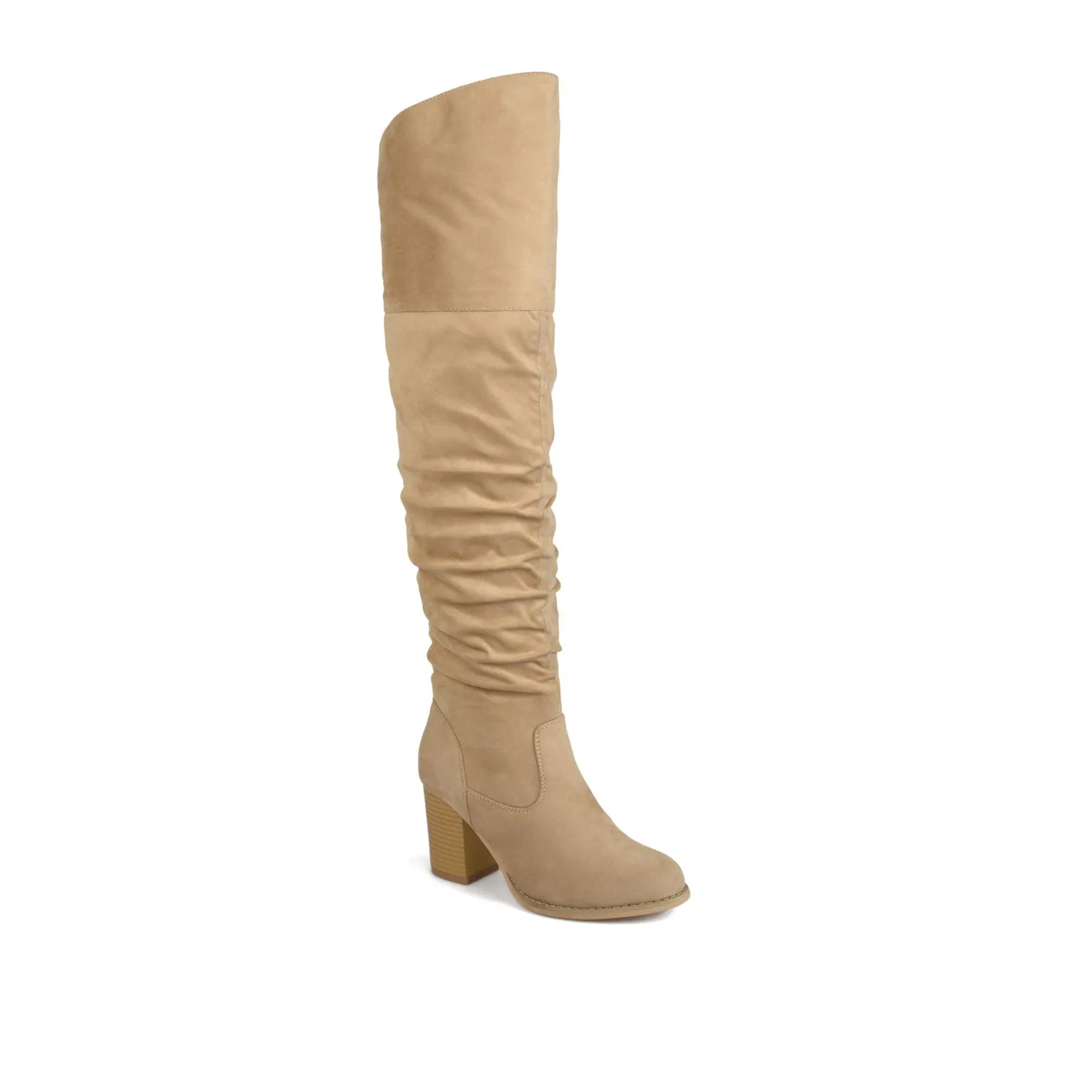 KAISON THIGH HIGH BOOTS IN FAUX SUEDE