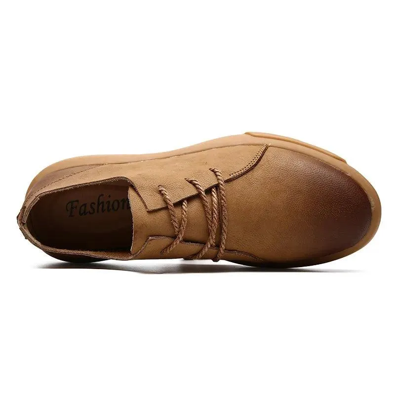 Korean Genuine Leather Brown Men's Casual Shoes Footwear DFS0140