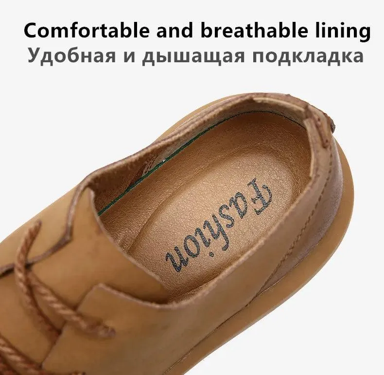 Korean Genuine Leather Brown Men's Casual Shoes Footwear DFS0140