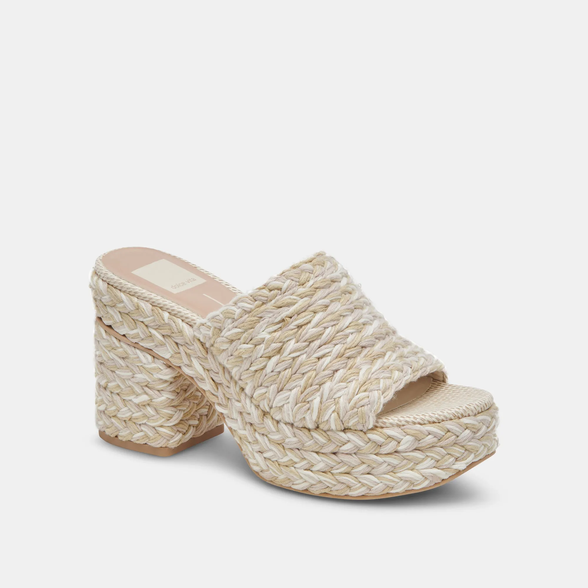 LADY HEELS IVORY MULTI WOVEN