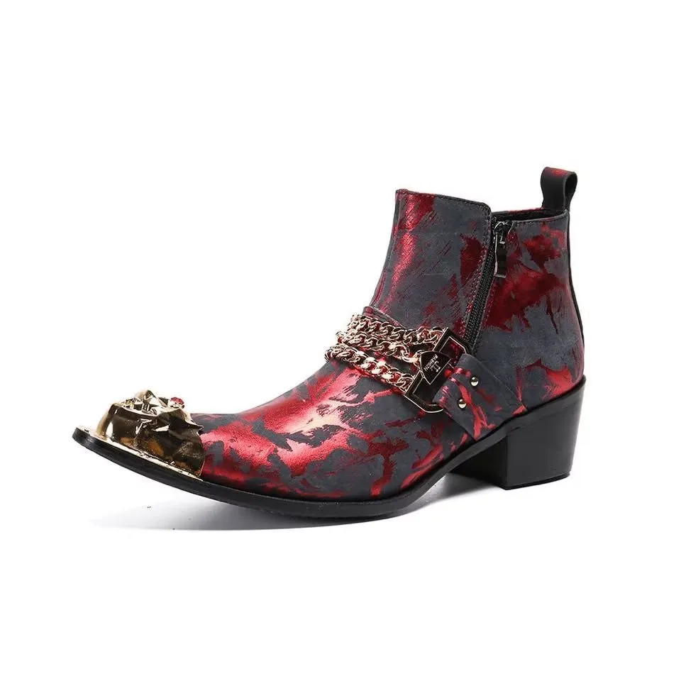 LeatherLux Exotic Ankle Boots