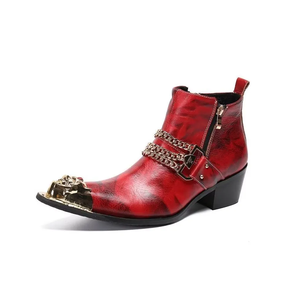 LeatherLux Exotic Ankle Boots