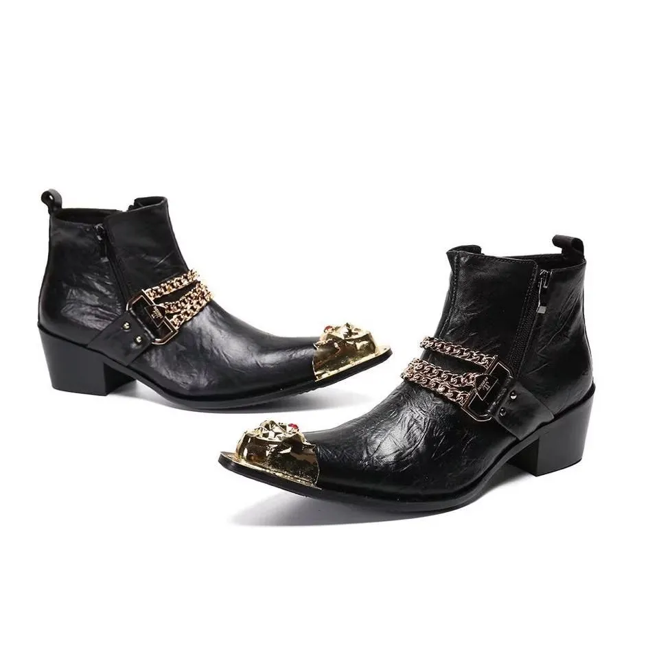 LeatherLux Exotic Ankle Boots