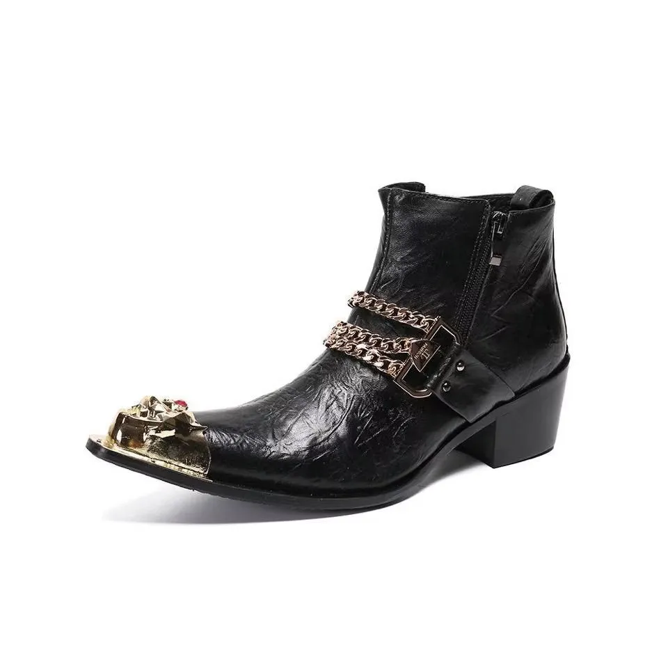 LeatherLux Exotic Ankle Boots