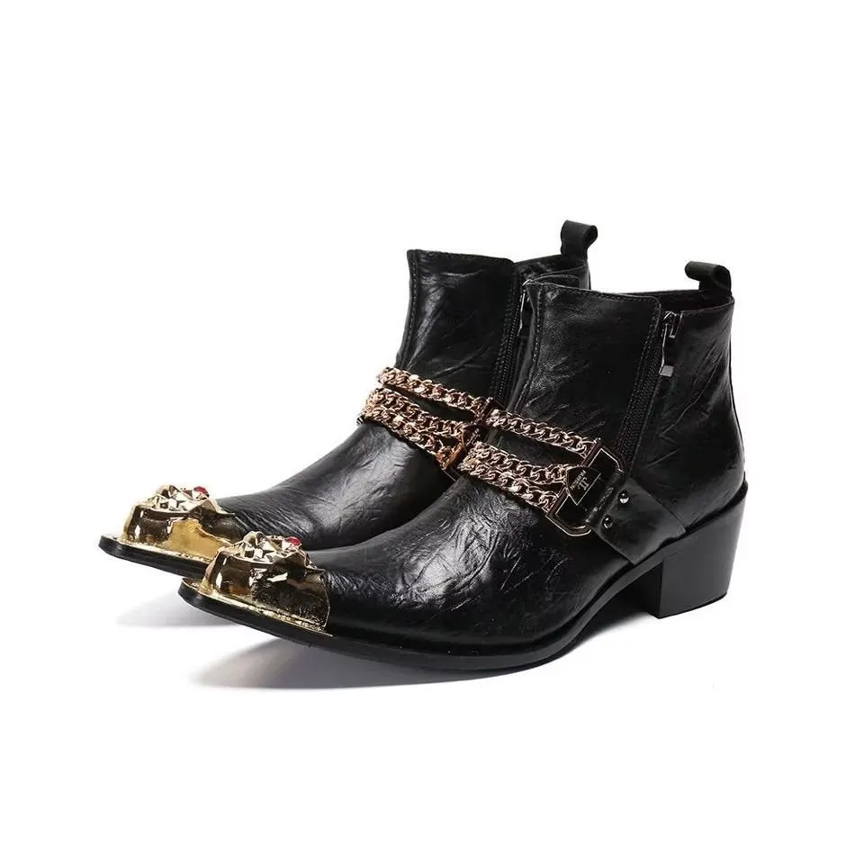 LeatherLux Exotic Ankle Boots