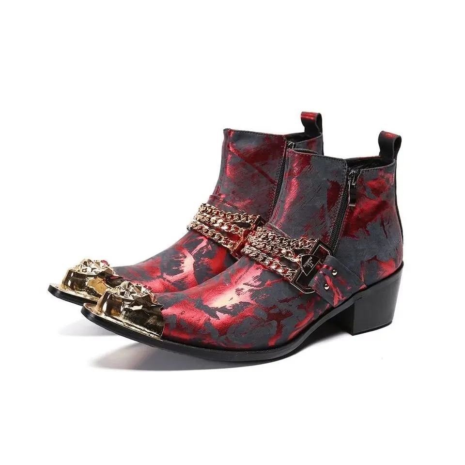 LeatherLux Exotic Ankle Boots