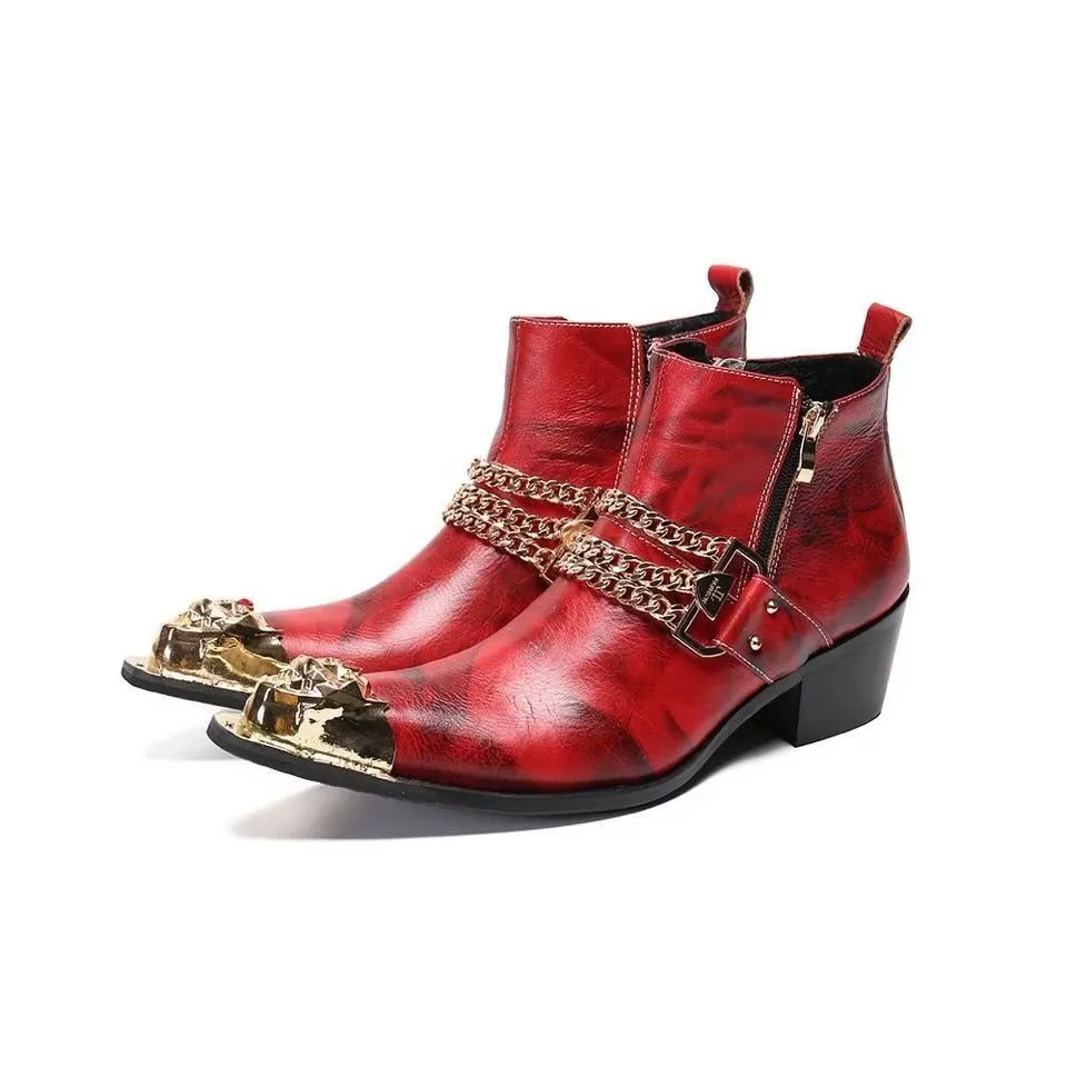 LeatherLux Exotic Ankle Boots