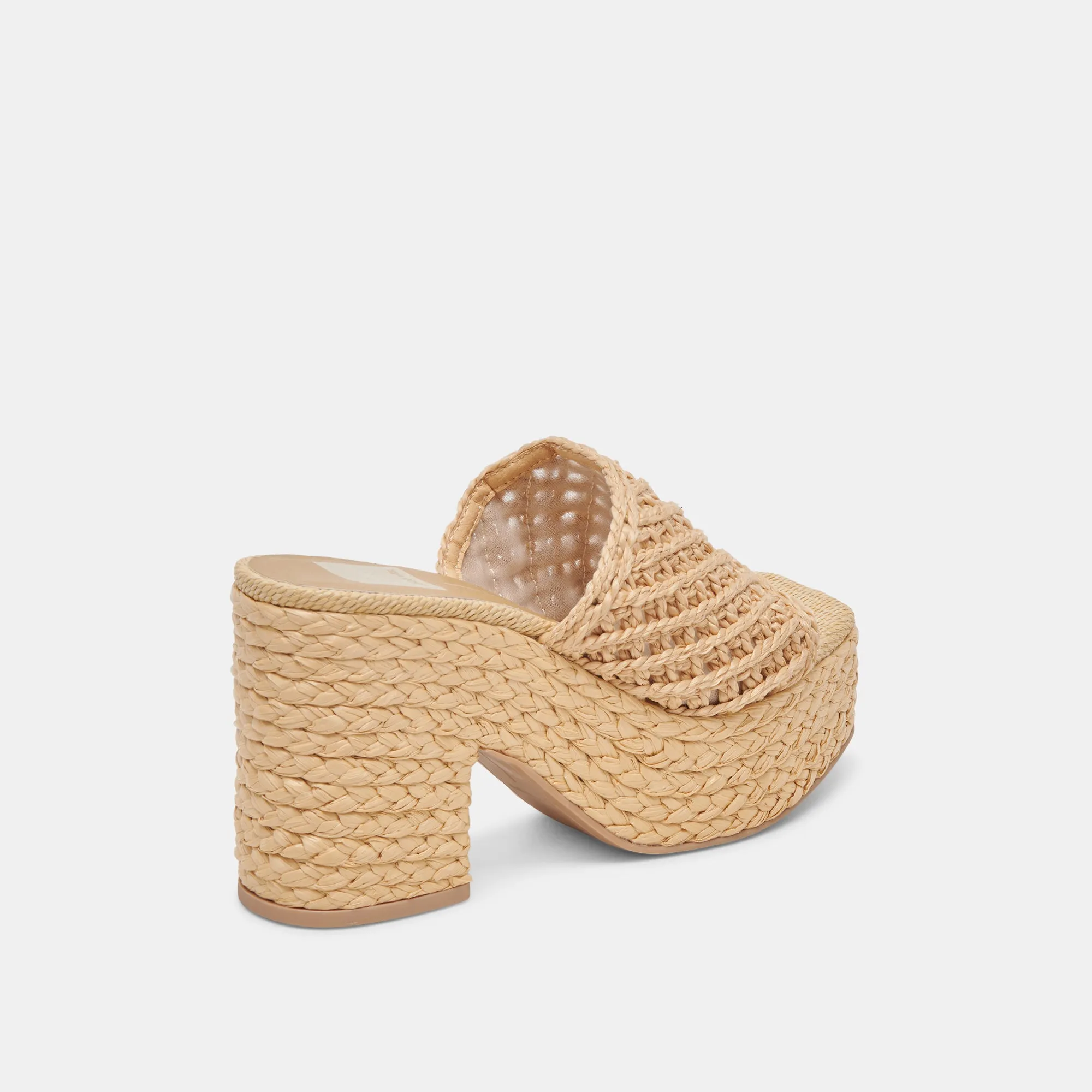 LISHA HEELS LT NATURAL RAFFIA