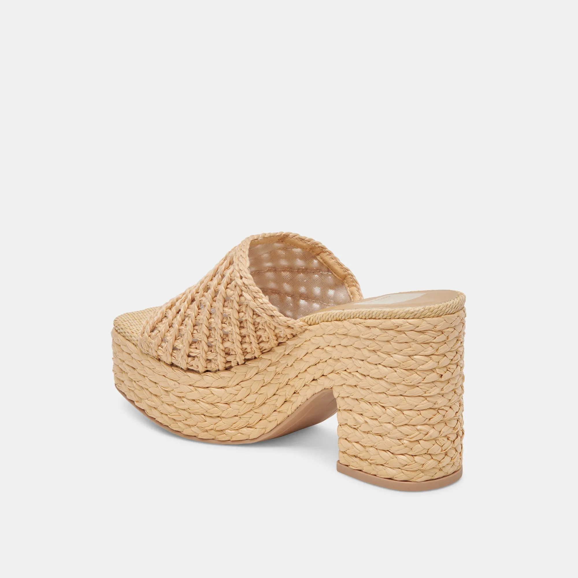 LISHA HEELS LT NATURAL RAFFIA