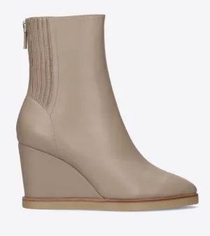 Lola Cruz Clay Leather Wedge Ankle Boot