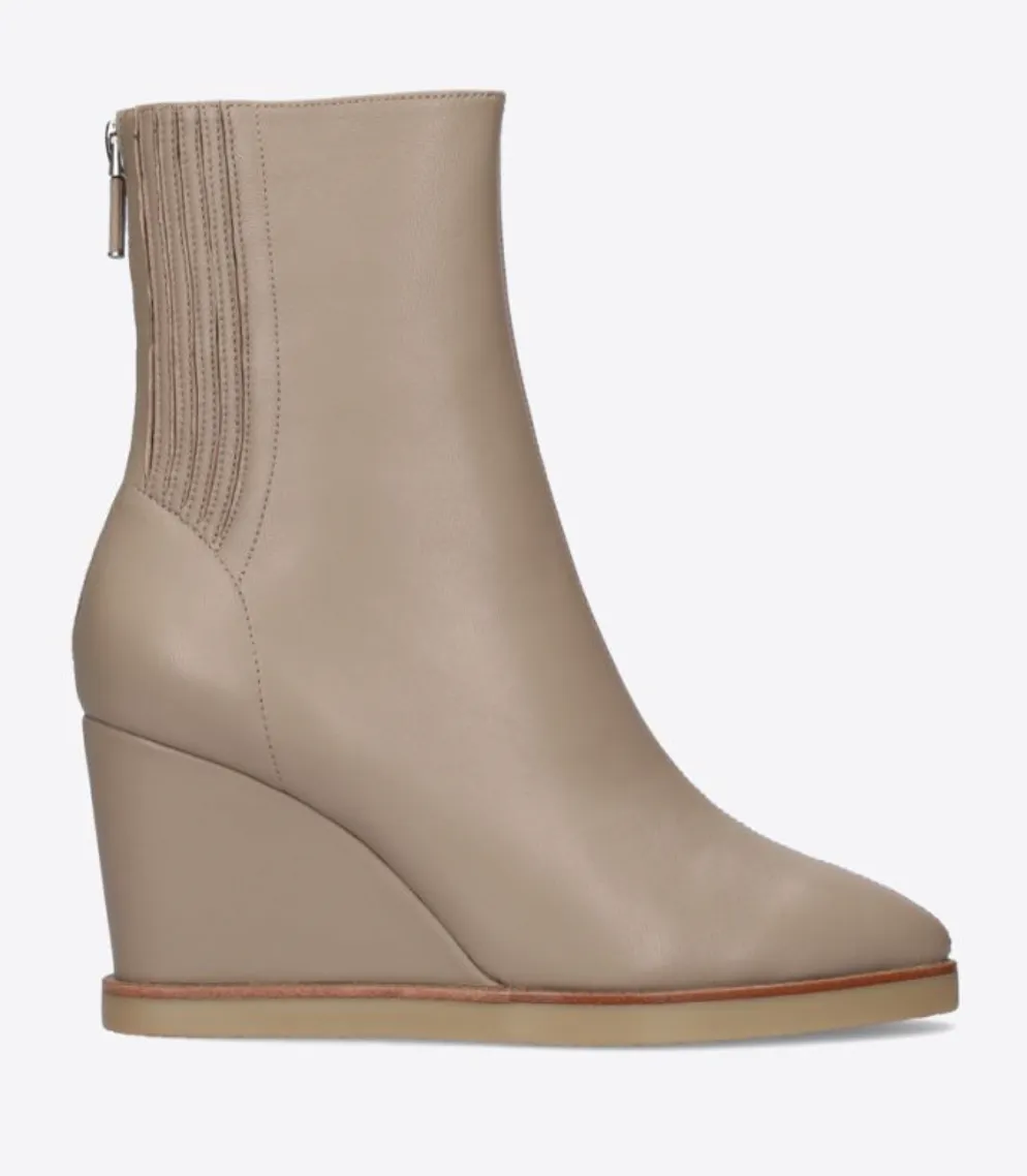 Lola Cruz Clay Leather Wedge Ankle Boot