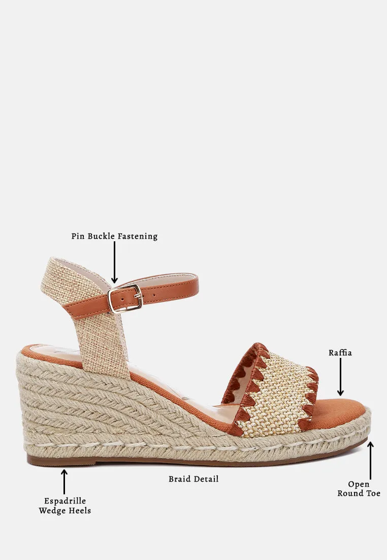 Lucas Raffia Wedge Heel Espadrilles