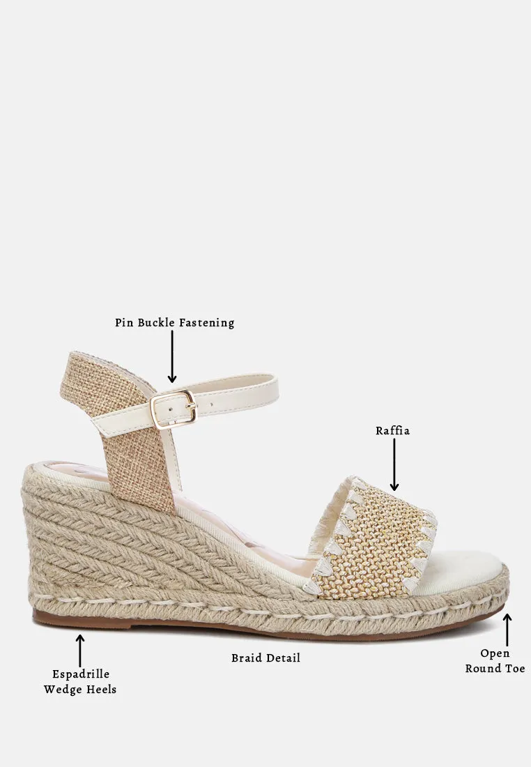 Lucas Raffia Wedge Heel Espadrilles