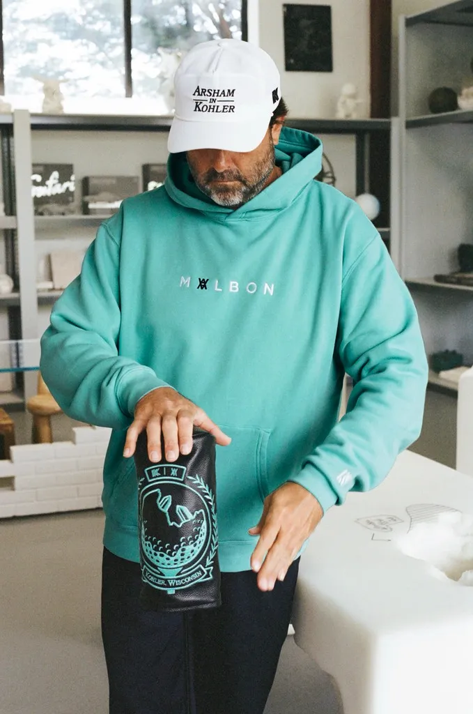 MALBON X ARSHAM IN KOHLER GREEN HOODED SWEATSHIRT