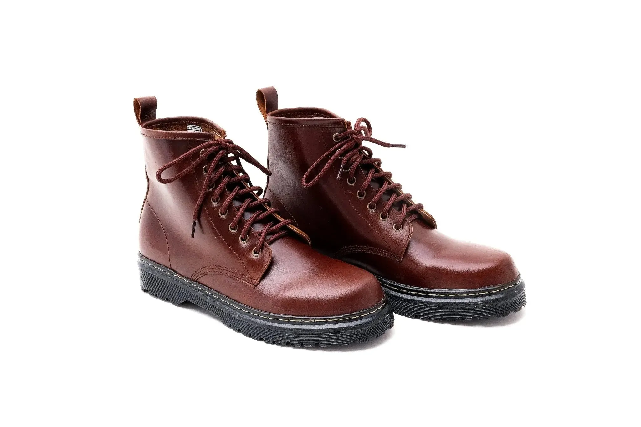 MARCELINO High Cut Leather Riding Boots - Walnut