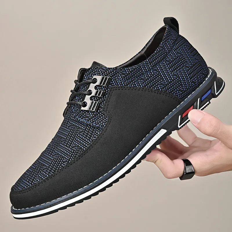 Men's Round-Toe Business Casual Leather Shoes -Comfortable Dress Shoes