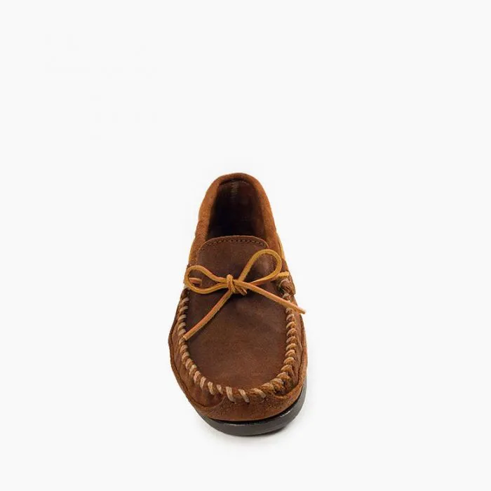 Minnetonka® Men's Double Botton Hard Sole Ruff Leather Moccasins