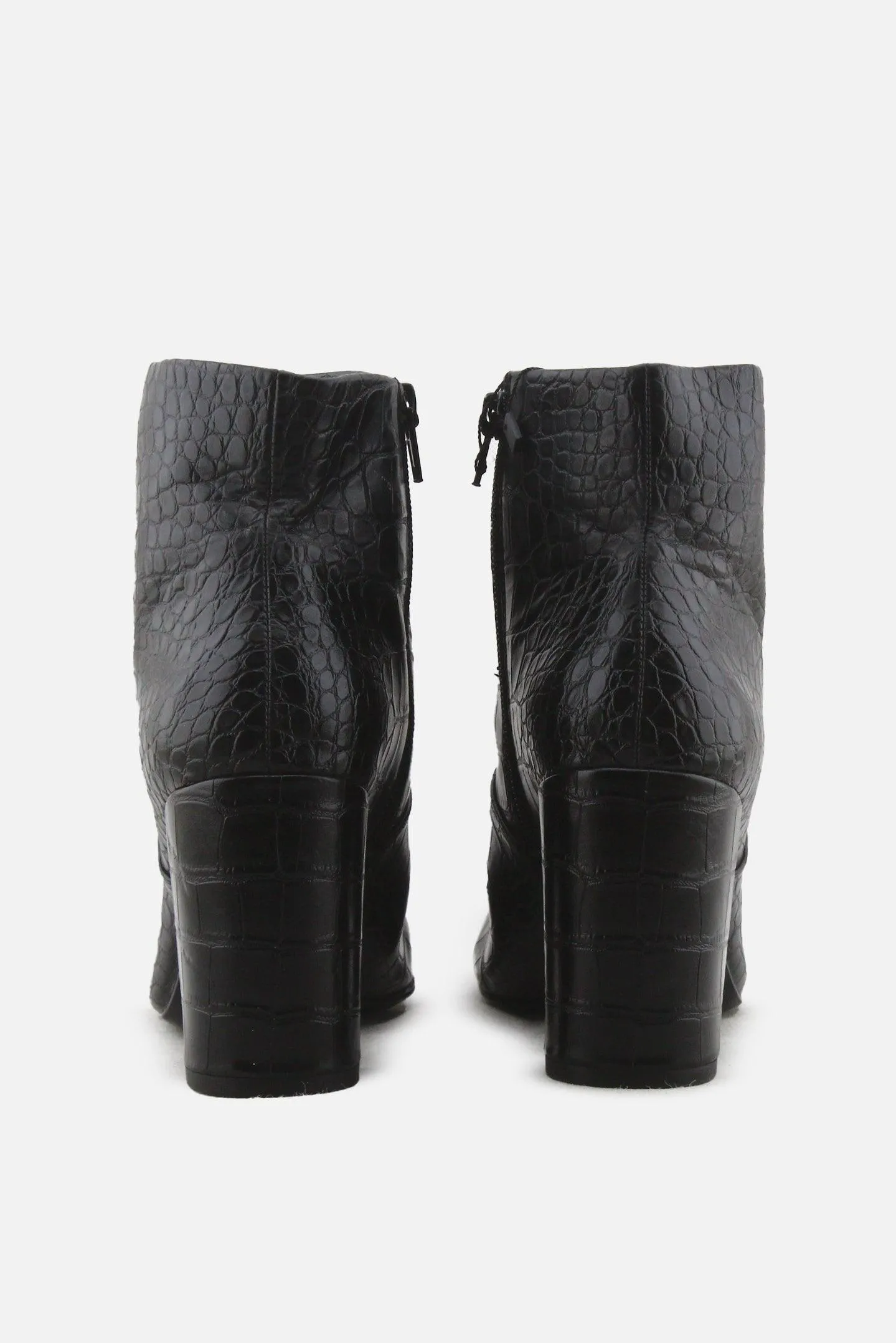 MNG Zipper Block Ankle Boots | 100% Authentic Leather