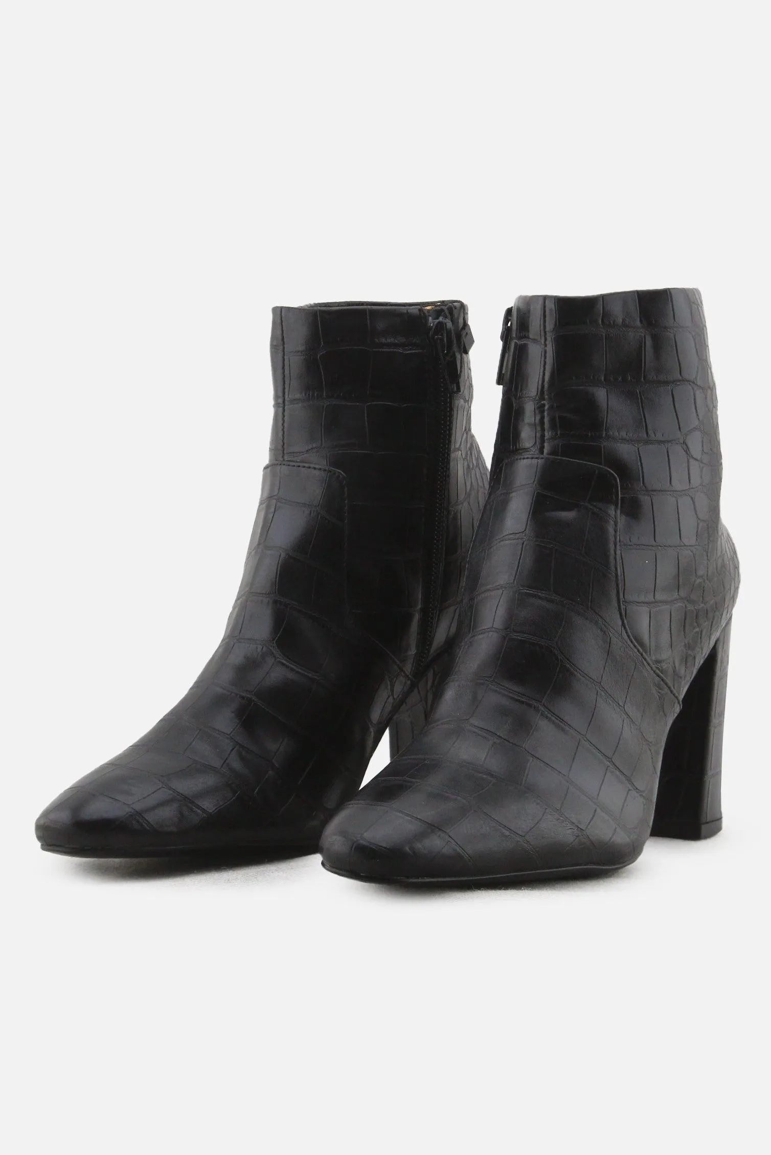 MNG Zipper Block Ankle Boots | 100% Authentic Leather