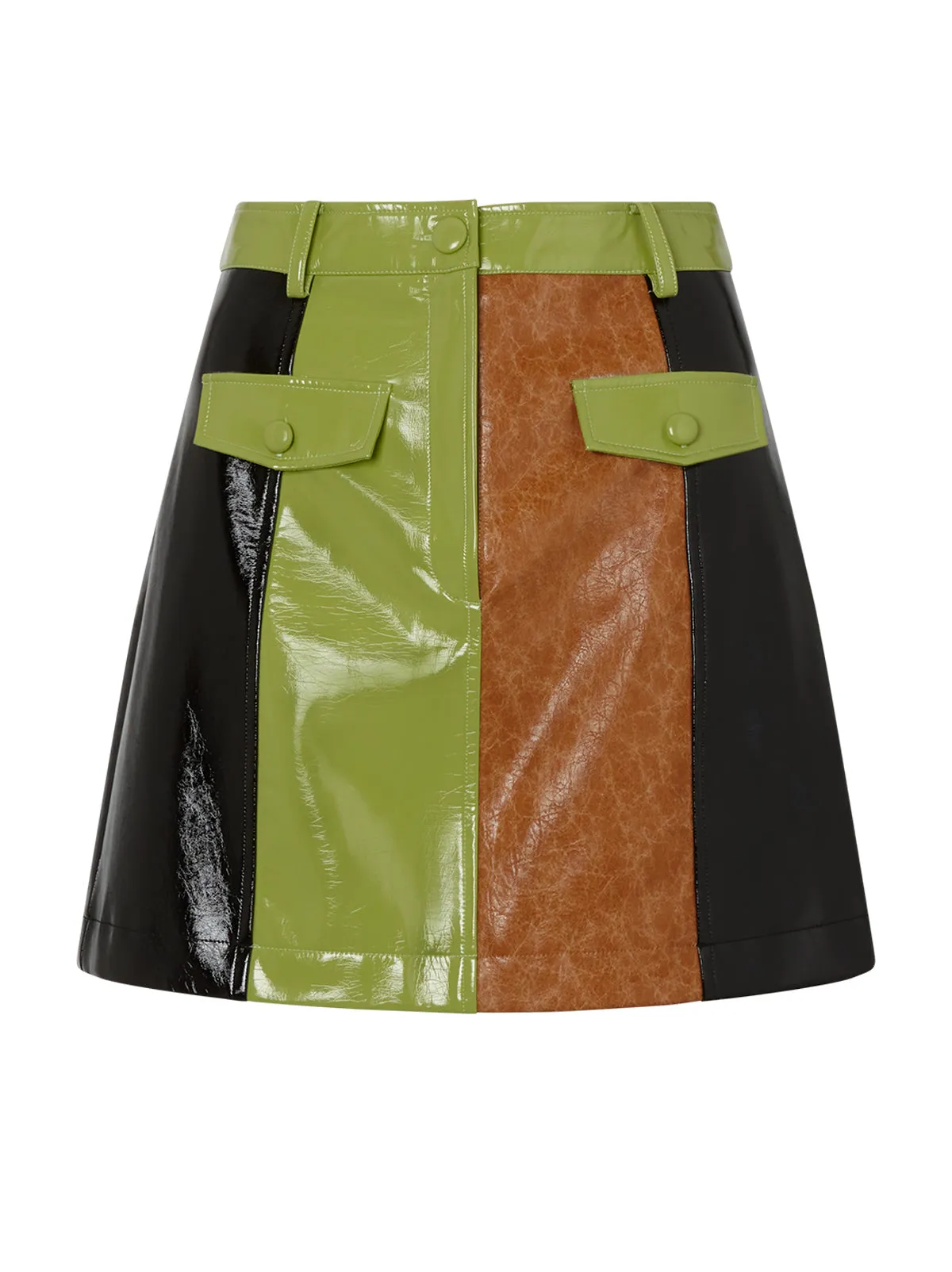 Nancy Multicolour Faux Leather Mini Skirt