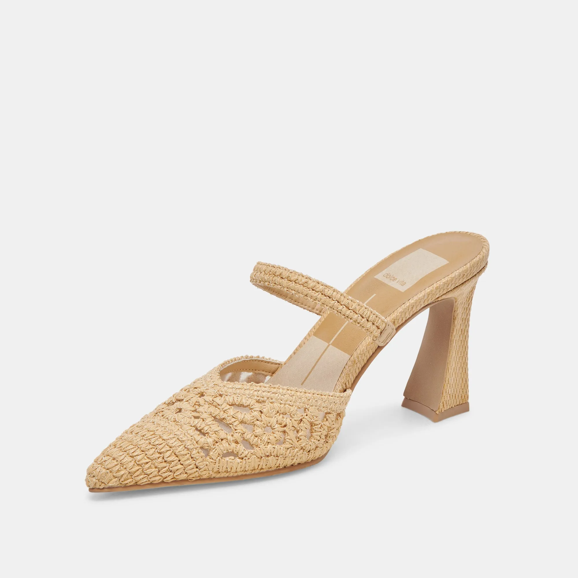 NASSAU HEELS NATURAL RAFFIA