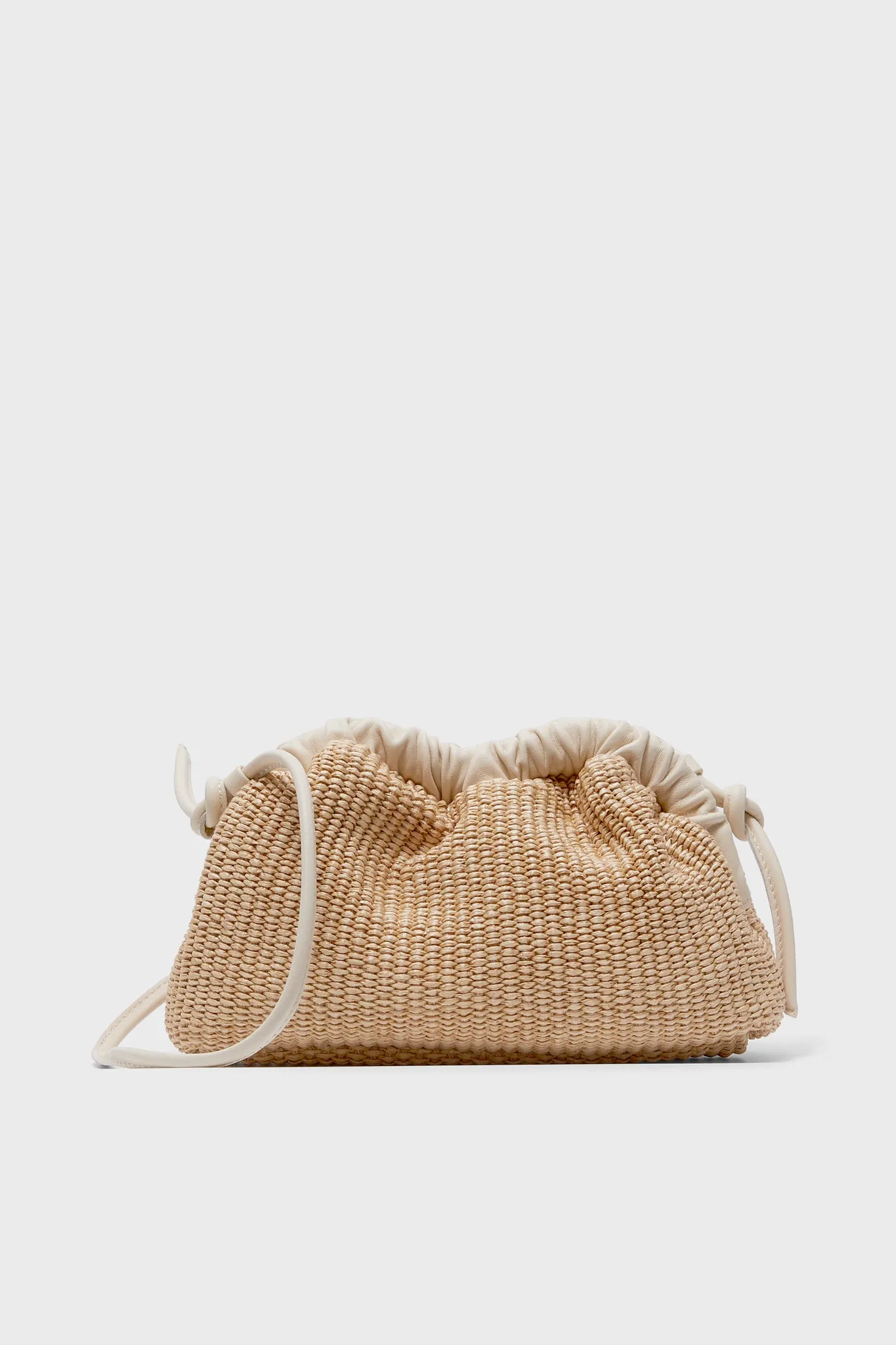 Natural Raffia Mini Cloud Clutch