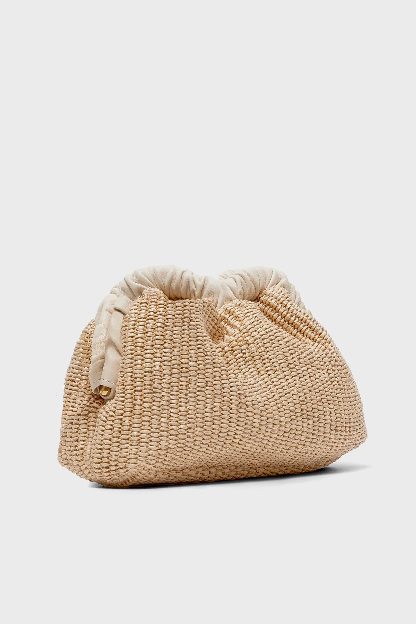 Natural Raffia Mini Cloud Clutch