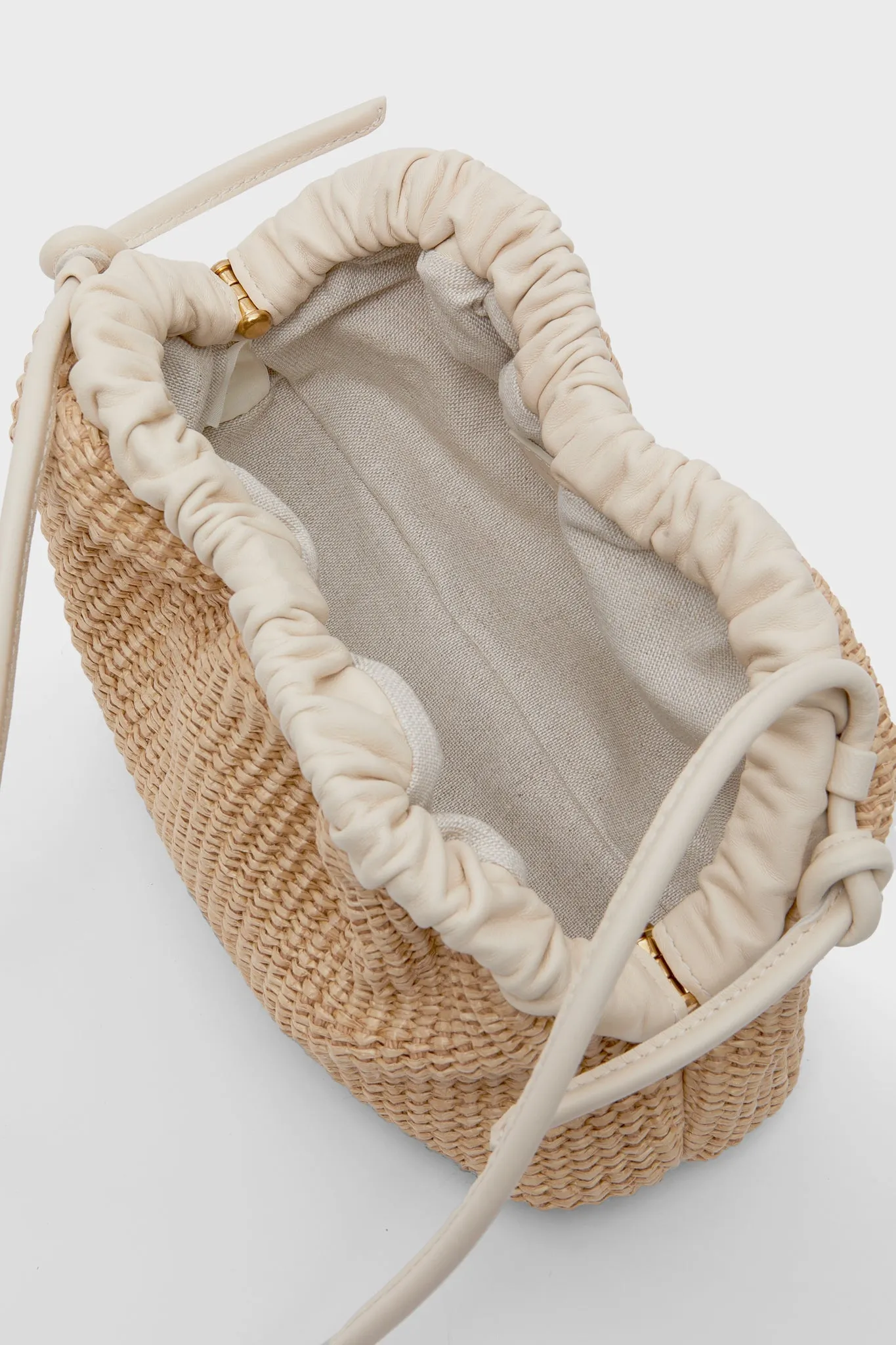 Natural Raffia Mini Cloud Clutch