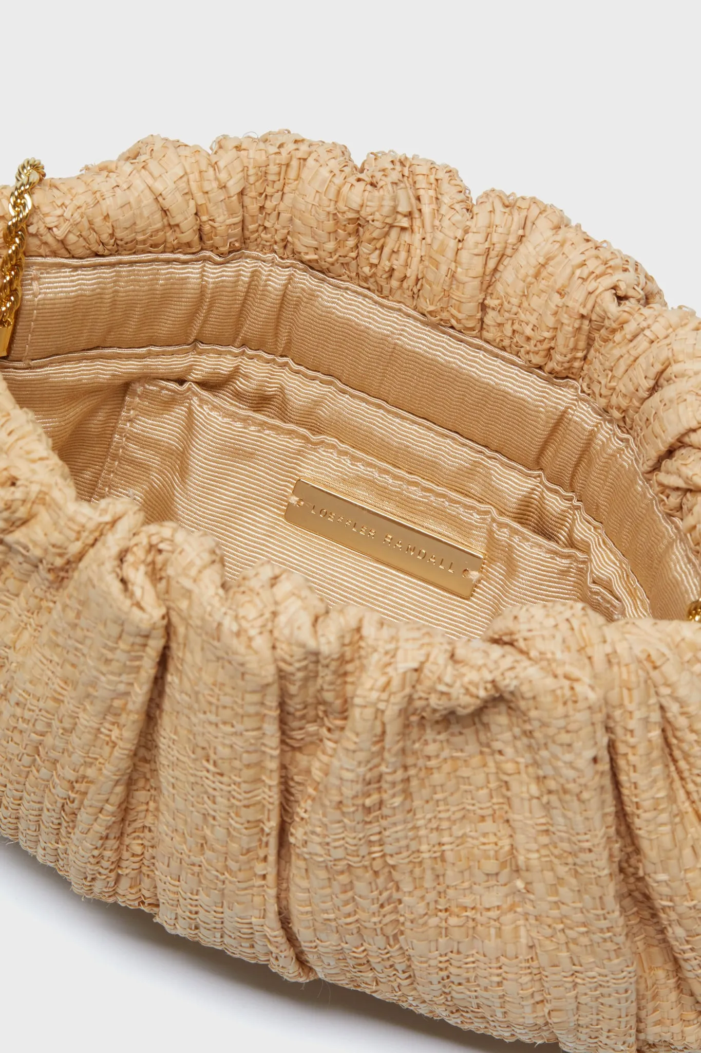 Natural Straw Brit Pleated Clutch