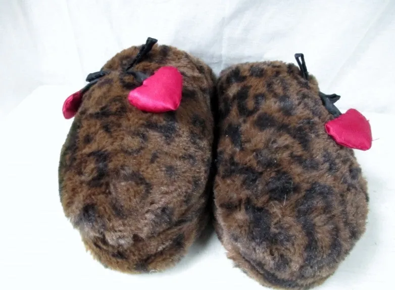 NEW Womens BETSEY JOHNSON LEOPARD Fur Slippers Knit 9/10 Shoes NWT Booties